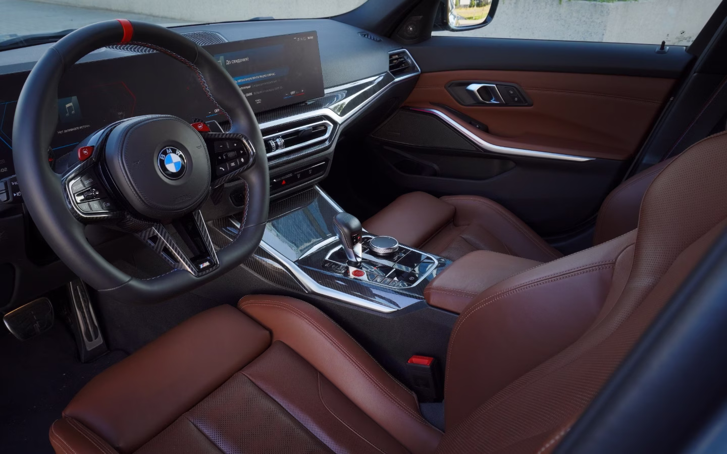 BMW M3 Competition — wnętrze, wynajem w Warszawie